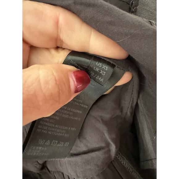 Free People Layered Ruffled Mixed-Media Boho/Chic Jacket XS Gray Utilitarian - Picture 14 of 16